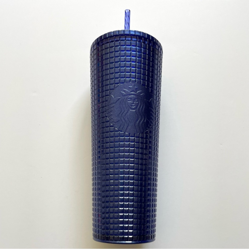 Starbucks Glitter Blue Grid Venti Cold Cup Tumbler Summer 2023